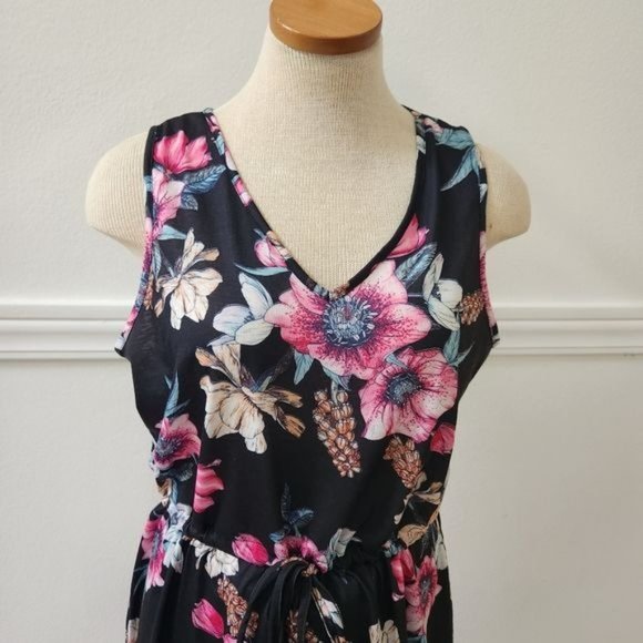 West Loop Women's Floral Printed Drawstring Dress size Large - Picture 3 of 10